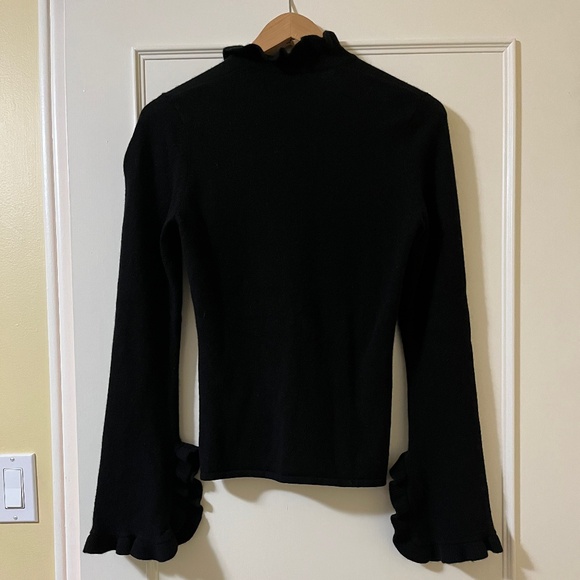 Tory Burch Ruffle Trim Cashmere Sweater - Picture 2 of 3